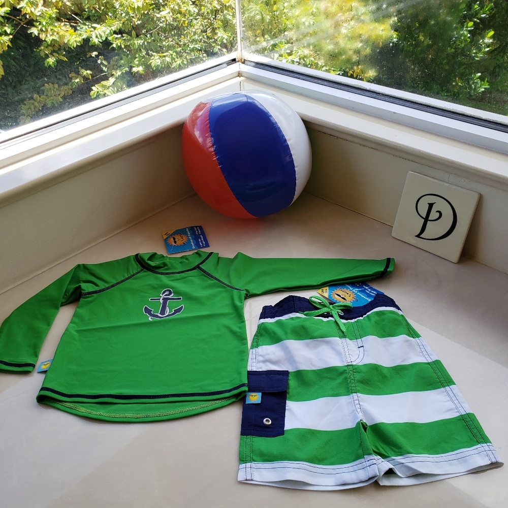 Boys Swimwear Size: 18 Months Shirt & Shorts Nautical Theme Set NWT